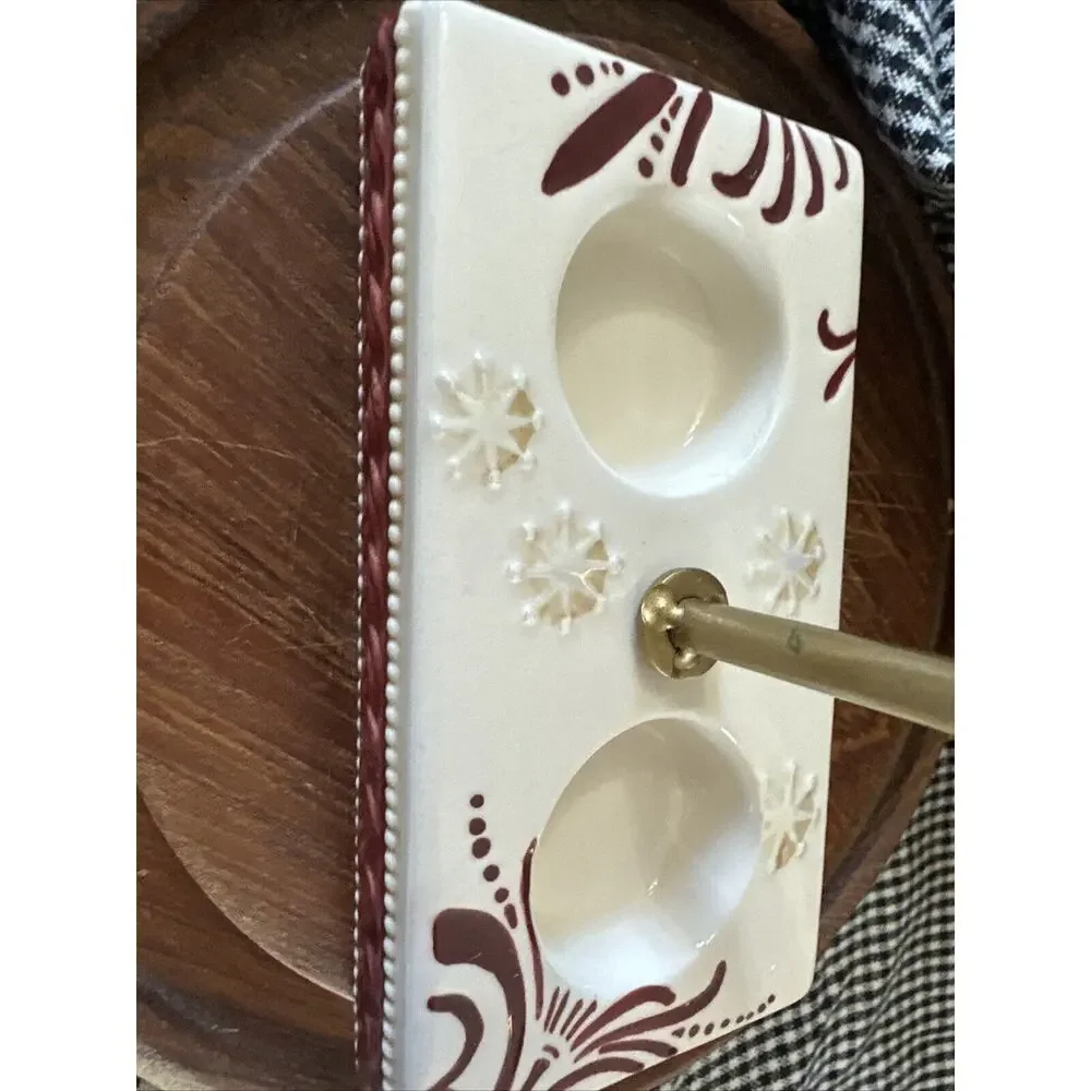 Grassland Roads Christmas Tree Salt & Pepper Shaker’s W/stand Ceramic Holiday